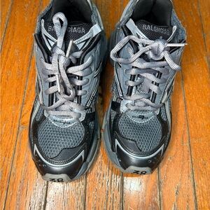 Balenciaga Black and Silver Athletic Shoes